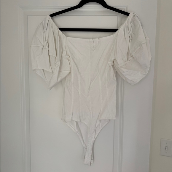 Free People Not Basic Bodysuit in White NWOT ASO Jessie James Decker Small - Picture 5 of 7
